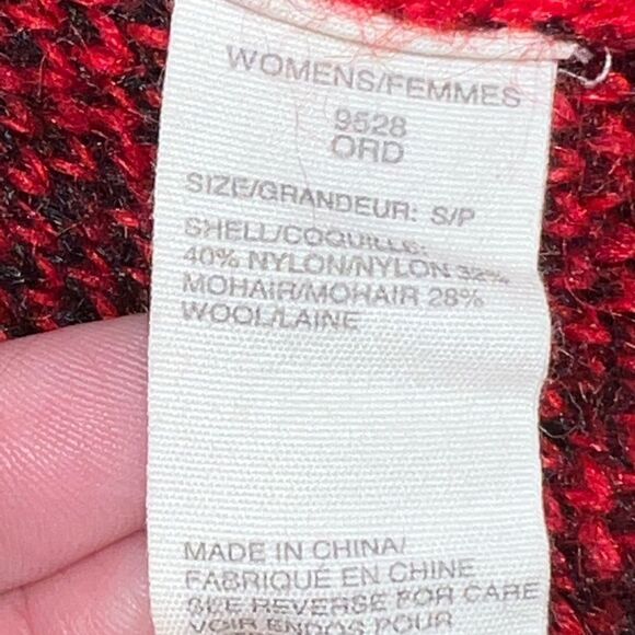 Woolrich Womens Wool Mohair Red Holiday Crewneck Sweater Sz XS Host Pick - Picture 6 of 8